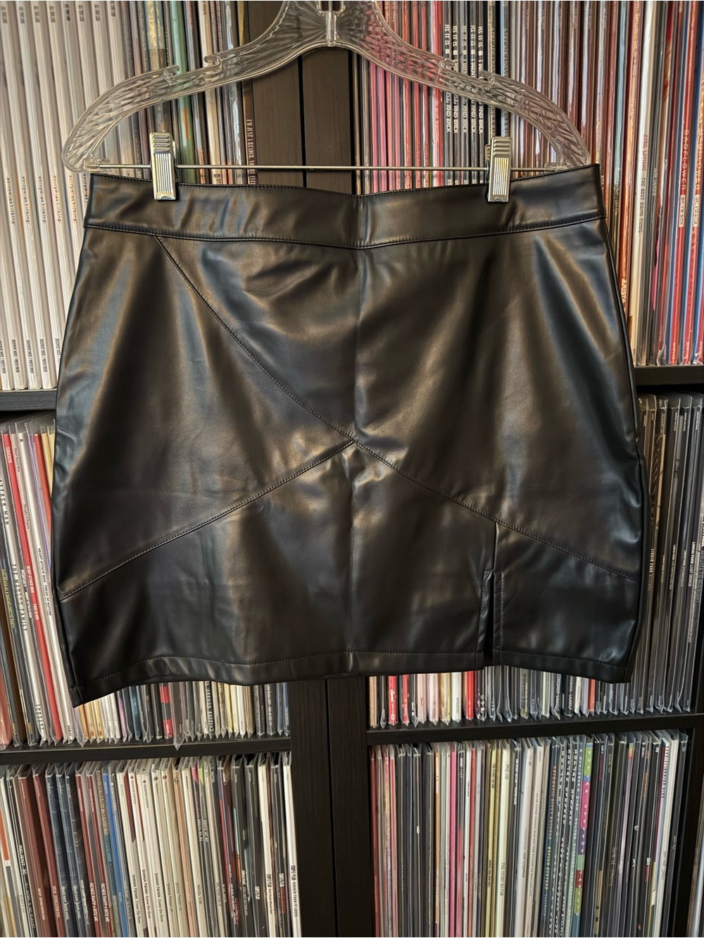 Black Faux Leather Mini Skirt - Women